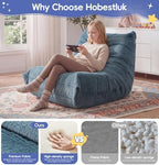 Hobestluk Bean Bag Chair for Teens Toddler Bean Bag Chair with Memory Foam Filler Beanbag with Spacious Design Bean Bag Couch for Reading Gaming Relaxing (Blue Grey, Medium)