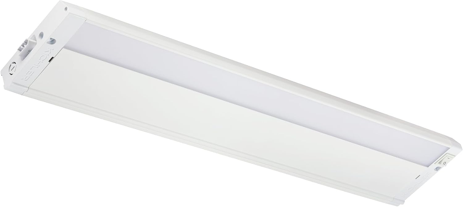 Kichler 4U Series 22" 120V LED Under Cabinet Light in White, 3000K, (22" L x 4.5" W x 1"H), 4U30K22WHT