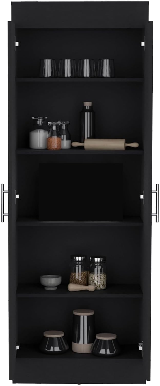 Pantry Cabinet, Space-Efficient 2-Door Design with Multiple Shelves,for Kitchen Home