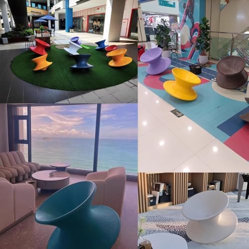 Modern Red Fiberglass 360° Swivel Gyro Spun Chair, Indoor/Outdoor Use, Stylish Design, 220 lbs Capacity, Perfect for Home & Patio Decor(White)
