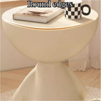 Round End Table with Storage, Cute Sofa Side Table, Versatile Nightstand, Modern Creative Coffee Table for Living Room, Bedroom, Bathroom(Orange)