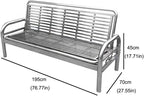 Patio Benches for Outdoors Multifunctional Stainless Steel Sofa Bed Household Folding Dual-Purpose Wrought Iron Leisure Seat Garden Benches for Outdoors