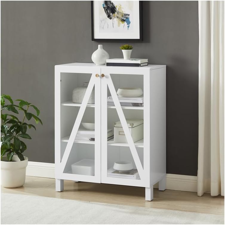 HomeStock Stackable Pantry Cabinet - Kitchen Storage Organizer - 16" D x 60.5" W x 38" H - White