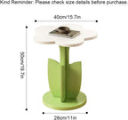 Flower-Shaped Side Table, Funky Y2K Nightstand, Cute Coffee Table for Sofa, Colorful Decorative Accent Table for Bedroom, Living Room, Balcony(White)
