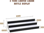 Dollate 3-Tier 24 Inch LED Liquor Bottle Display Shelf, Tabletop Wine Rack, 16 Colors, Adjustable Light for Home Bar, Party, Commercial Use