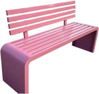 Outdoor Bench, Iron Anti-Corrosion Wood Park Bench with backrest Outdoor Bench Garden Public Leisure Seats Garden Bench(Pink,120cm)