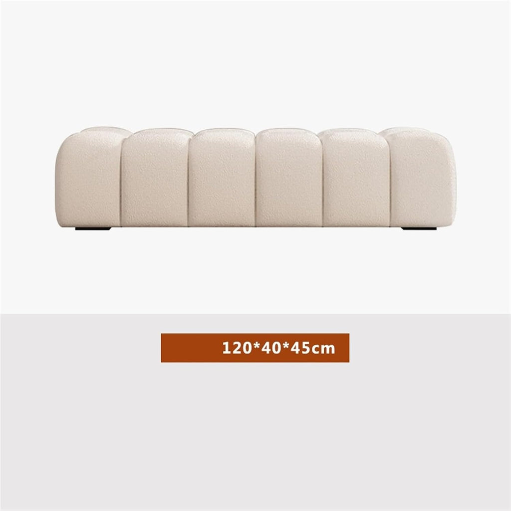Modern Fabric Bed end Bench Long Bedroom Dressing Room Wooden Shoe Changing Entryway(Large)
