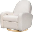Babyletto Nami Electronic Power Recliner & Swivel Glider with USB Port in Performance Cream Eco-Weave with Light Wood Base,Water Repellent & Stain Resistant,Greenguard Gold and CertiPUR-US Certified