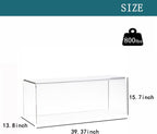 39 Inch Long Clear Acrylic Bench, Modern Contemporary Rectangle Seating for Living Room, Entryway, Family Room, Hallway and Foyer, Decorative Window Bench