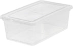 IRIS USA 12-Pack Plastic Storage Bins with Lids, 7 Quart Stackable Clear Organizing Containers, Durable BPA-Free Latching Boxes for Home, Office, Garage & Closet Organization, Medium Size, Clear