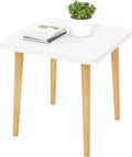 Funecy Square End Table Low Table with 4 Solid Wood Sturdy Legs,Floor Table Desk for Sitting on The Floor,20"(L) x 20"(W) x 20"(H),Living Room/Toy Room Furniture,Rental House Furniture(White)