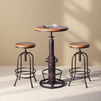 Industrial Bar Table Swivel Round Wooden Top Height Adjustable 38.6-44.4inch Vintage Kitchen Dining Chair Coffee Table Hydrant Design Bistro Table