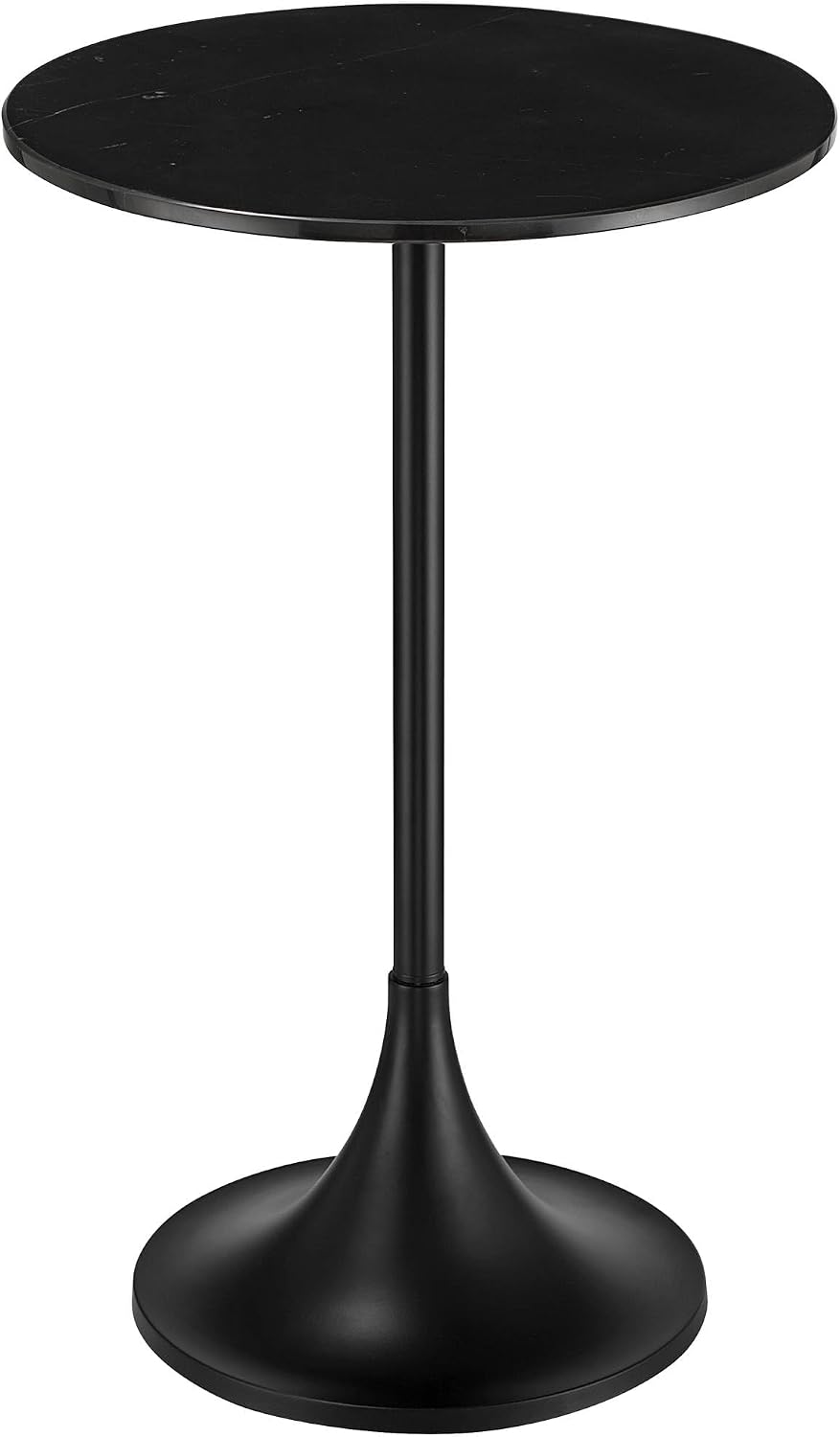 Studio 55D Studio 55 Mesita 24" End Table Black Marble Top with Black Finish Base