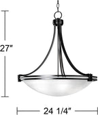 Possini Euro Design Deco Oil Rubbed Bronze Pendant Chandelier 24 1/4" Wide Modern White Marbled Bowl Glass 5-Light Fixture Dining Room House Foyer Entryway Kitchen Bedroom Living Room High Ceilings