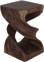Haussmann End Table Double Twist 12 in SQ x 20 in H Mocha
