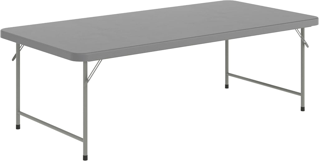 Flash Furniture Paige 4.93' Classroom Activity Table for School and Home, Heavy-Duty Rectangular Plastic Activity Table for Kids, Granite Gray