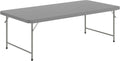 Flash Furniture Paige 4.93' Classroom Activity Table for School and Home, Heavy-Duty Rectangular Plastic Activity Table for Kids, Granite Gray