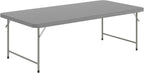 Flash Furniture Paige 4.93' Classroom Activity Table for School and Home, Heavy-Duty Rectangular Plastic Activity Table for Kids, Granite Gray