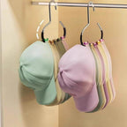 Belt/Scarf Hangers for Closet - 2 PCS Nonslip Space Saving Steel Tie Rings Holder Organizer for Hat, Neckties, Shawls Scarves, Veils, Pashminas Display(Black)