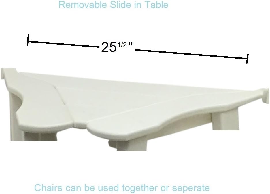 Phat Tommy Recycled Poly Resin Balcony Chair Settee | Durable and Eco-Friendly Adirondack Armchair and Removable Side Table | This Patio Furniture is Great for Your Lawn, Garden, Swimming Pool, Deck.