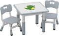 GAOMON Kids Table and 2 Chairs Set with Graffiti Desktop, Height Adjustable Toddler Table and Chairs Set for Reading, Drawing, Playing, Eating
