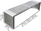 Garden Garden Metal Bench, No Backrest Stainless Steel Chair, for Outdoor Park Leisure Seating Seat(Medium)
