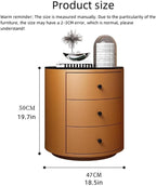 Bedside Table, Round Nightstand Night Stand Modern Nightstand Bedside Table with Drawers Modern Simple Rounded Corner Leather Bedroom Storage Cabinet for Living Room Bedroom(White)