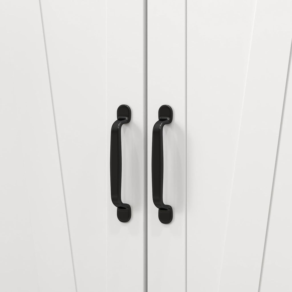HOMCOM 41" Kitchen Pantry Cabinet Farmhouse Storage Cabinet Doors White | Freestanding, 2 Adjustable Shelves, 8 Door Shelves