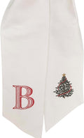 Monogram Christmas Wreath Sash: Embroidered Christmas Tree Design, Christmas Decor (Christmas Tree)