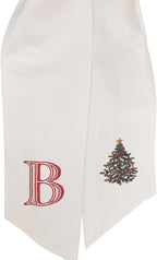 Monogram Christmas Wreath Sash: Embroidered Christmas Tree Design, Christmas Decor (Christmas Tree)