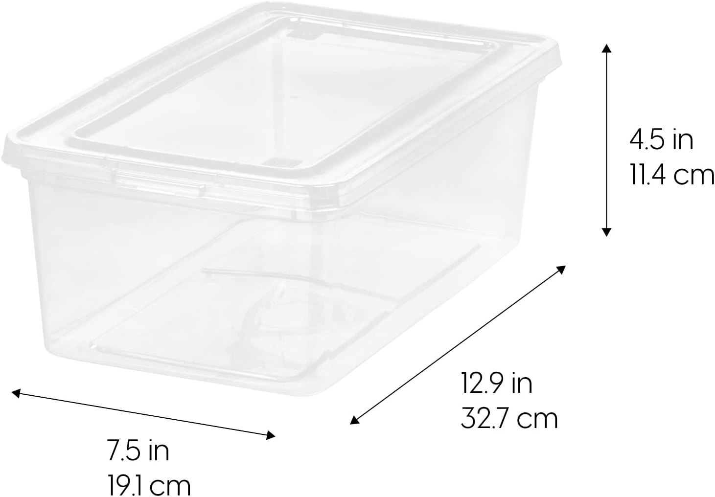 IRIS USA 6-Pack Storage Bins with Lids, 6 Quart - Crystal Clear, Shoe Boxes Stackable Containers Organize Shoes Closet Shelves, Teacher Tools Classroom Organization, Game - BPA-Free Plastic