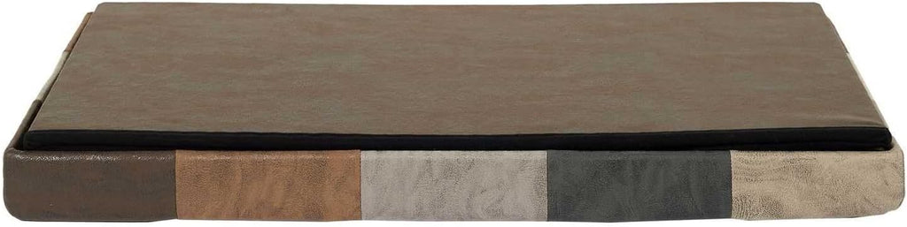HOME DECO FACTORY, HD7666, Patchwork PU M2, Bistro Indus Furniture, Folding Chest and Bench, 76x38x38cm, Seat Height 38cm, Brown