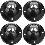 Storage Ottoman with Wheels, Storage Box, Trash Can - Stainless Steel Universal Pulley 360 Degree Rotating Swivel Wheels - 1 Inch Low Profile - Black - 4 Pack