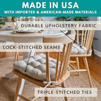 Barnett Home Decor Chair Cushions for Dining Chairs - 15x17 Kitchen Chair Cushions - Machine Washable, Made in USA - Latex Foam Comfort Chair Pads - Montgomery Green Small Pack of 4