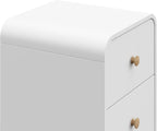 Storkcraft Next Santos 2-Drawer Nightstand, White with Natural | GREENGUARD Gold Certified, Pre-Installed Drawer Tracks for Easier Assembly, Nightstand Organizer for Kids Bedroom