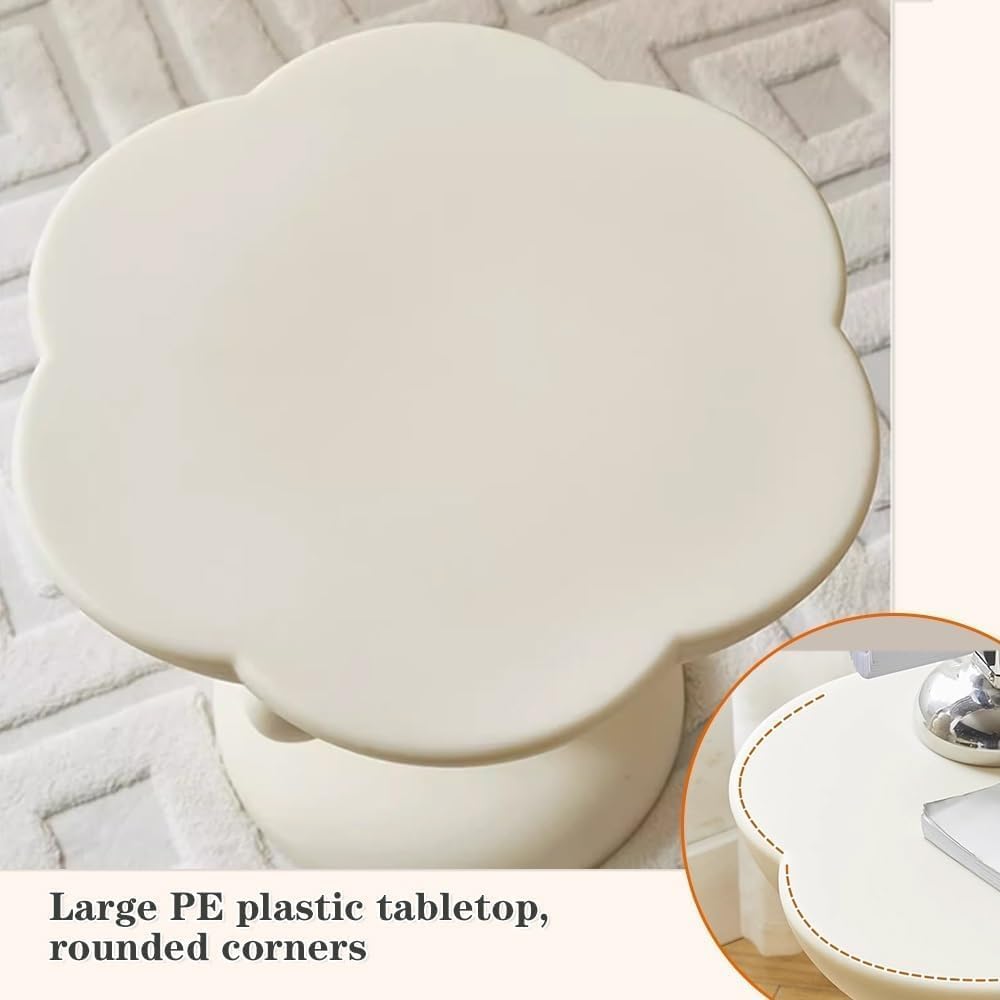 Coffee Tables, Side Tables Living Room Flower-Shaped End Tables Living Room Plastic Small Patio Table with Flower Shaped Table Top Small Night Stand for Living Room Bedroom(Pink)