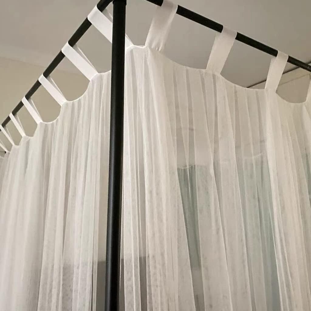 Elegant Mosquito Net Canopy for Twin, Full, Queen, King Beds - Perfect for Adults, Teens, Boys & Girls - Stylish 4 Corner Post Design for Ultimate Protection White King