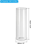 PATIKIL Clear Glass Cylinder Vase, 5.9" Tall and 2" Dia Tabletop Flowers Vase Floating Candle Holder Vase for Home Decor Wedding Centerpieces(8oz)