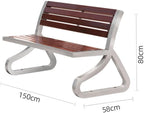 Patio Benches for Outdoors Park ChairOutdoor BenchStainless Steel BenchSolid Wood LeisureSquare CourtyardOutdoor Art Seating Garden Benches for Outdoors