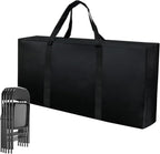 Folding Chair Storage Bag Heavy Duty Large 40.5" L x 12.5" W x 20" H Plastic Foldable Chair Carry Bag with Sturdy Zipper & Handle Waterproof Fold Up Chair Cover for Indoor Outdoor
