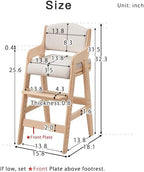 タンスのゲン TANSU NO GEN Japanese Wooden Chair, Height Adjustment for Babies and Toddlers Aged 4-12, up to 99.2 lbs, Designed in Japan, Slide The seat, Brown,4960040102(113286)