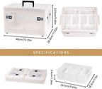 HEY FOLY 30qt Medicine Organizer Storage Box with 4-Side Opening Doors, White Foldable Medication Organizer Empty, Container Case Stackable First Aid Box for Home Storage