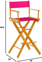 Casual Home 230-05/021-30 Director Chair 30" - Bar Height Honey OakFrame/Magenta Canvas