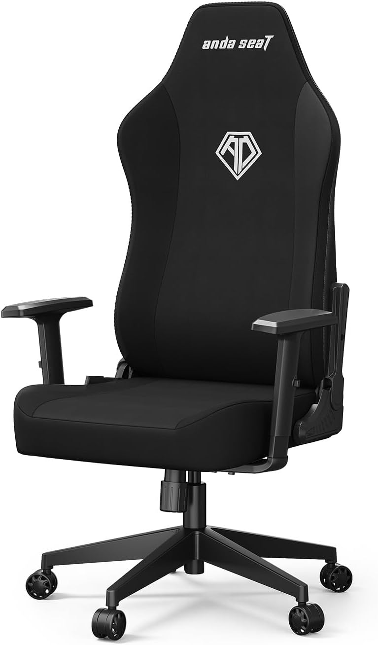 Anda Seat MANA Gaming Chairs for Adults - Ergonomic Black Fabric Game Chairs with Adjustable Armrest, Comfortable Office Chair with Lumbar Support, Heavy Duty Wide Computer Seat for Home & Work
