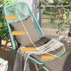 Rattan Rocking Chair with Cushion, Ergonomic Backrest, Metal Frame, 150KG Capacity, Easy to Assemble, for Garden, Balcony, Living Room(Gray)