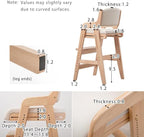 タンスのゲン TANSU NO GEN Japanese Wooden Chair, Height Adjustment for Babies and Toddlers Aged 4-12, up to 99.2 lbs, Designed in Japan, Slide The seat, Brown,4960040102(113286)