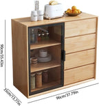Entryway Cabinet Modern Simple Solid Wood Dining Sideboard Living Room Wall Tea Cabinet Home Kitchen Storage Locker Sideboard Storage Cabinet(A)