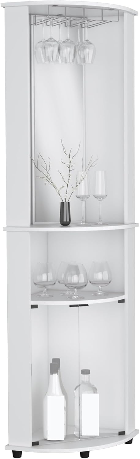 Corner Cabinet Unit with Wine Glass Rack and Lower Cabinet, Pantry Sideboard for Kitchen Hallway,for Kitchen Home