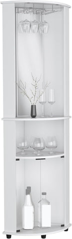 Corner Cabinet Unit with Wine Glass Rack and Lower Cabinet, Pantry Sideboard for Kitchen Hallway,for Kitchen Home