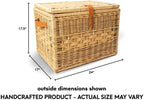 The Basket Lady Handwoven Deep Wicker Storage Trunk, Natural Rattan Wicker Chest with Lid and Handles for Blankets, and Home Organization-Sandstone, Large, 24" L x 17" W x 17.5" H